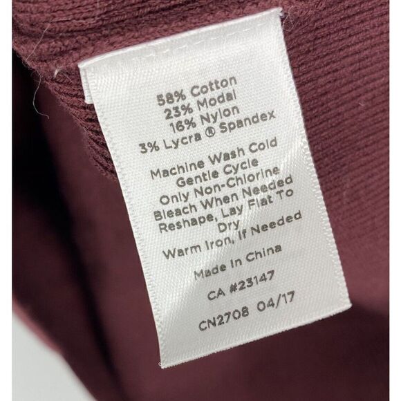 Talbots Sweater Size Small Womens Merlot Scalloped Hem V Neck Pullover Knit - Picture 6 of 6